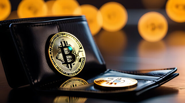 wallet bitcoin symbols drained empty representing loss value