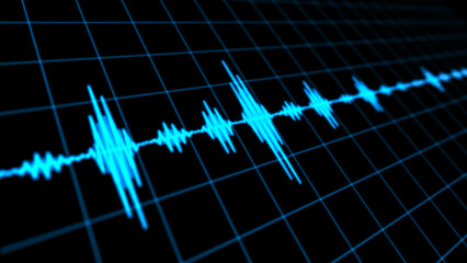 Hologram music wave form, 4k illustration, not AI generated