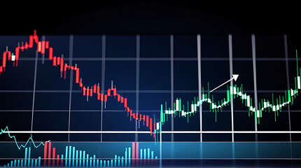 Naklejka premium downturn text graph showing steep decline value