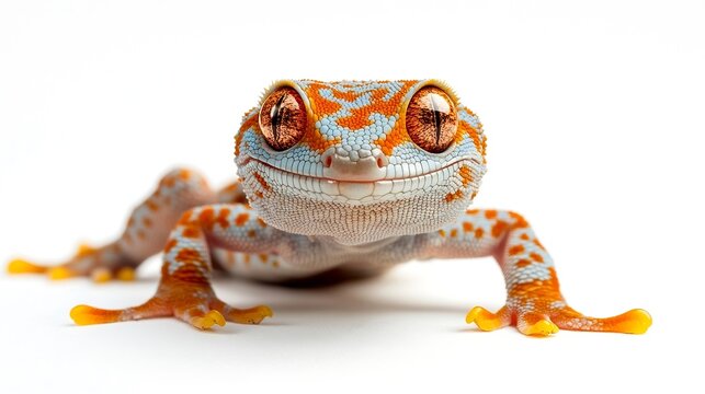 Tokay Gecko Gekko gecko isolated on white background : Generative AI