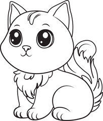 children's coloring book with a sitting cat object