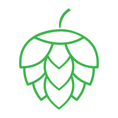 Hop icon beer cone leaf sign,pub herb design, nature seed vector illustration