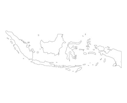 Indonesia detailed map shape, Flat web graphic concept icon symbol vector illustration