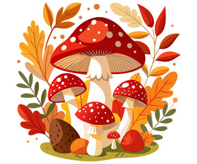 Autumn Fall Mushroom Clipart