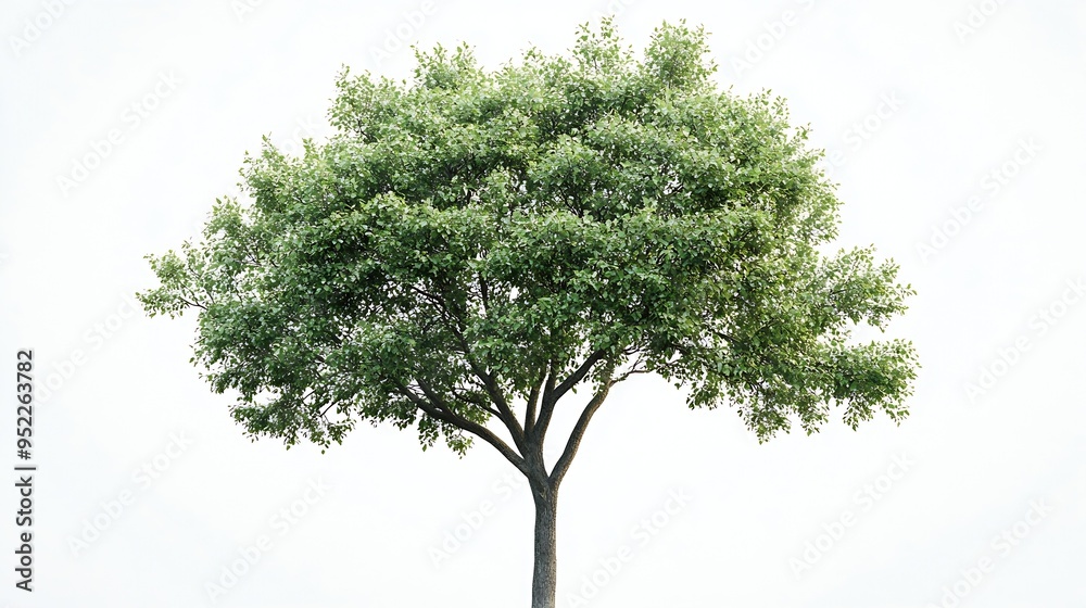 Aufkleber Cutout tree for use as a raw material for editing work isolated beautiful fresh green deciduous almond tree on white background with clipping path : Generative AI