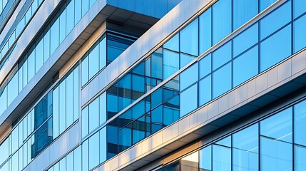Obraz premium Facade of modern office buildings in Barcelona in Spain : Generative AI