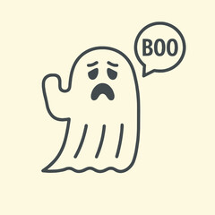 Ghost Of Disapproval.  A cartoon drawing of a ghost with a speech bubble saying boo