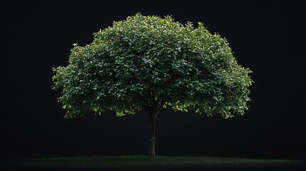 Single tree isolated on white background with clipping path and alpha channel on black background : Generative AI