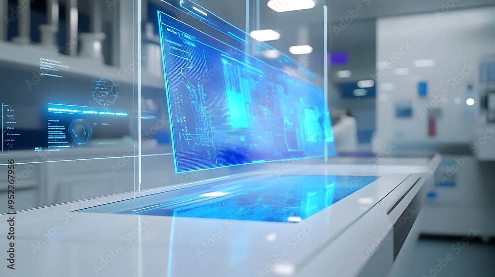 Poster illuminating digital dashboard with futuristic data visualization and analytics