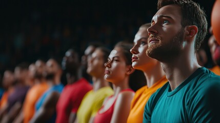 A diverse group of athletes competing in a neighborhood sporting event