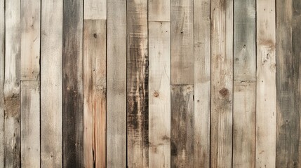 Naklejka premium Rustic wallpaper with a distressed wood plank design, creating a cozy, warm atmosphere in a living space.