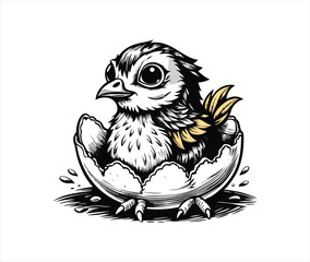 hen with eggs vector illustration