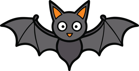 A bat cartoon vector for Halloween