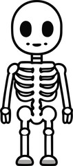 A skeleton cartoon vector for Halloween