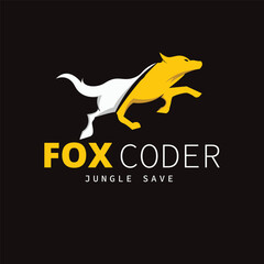 Cute cartoon fox isolated on white background. Side view. Vector illustration