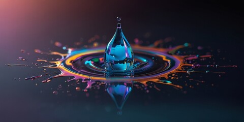 Abstract image of colorful liquid splashing and swirling, creating intricate patterns and textures