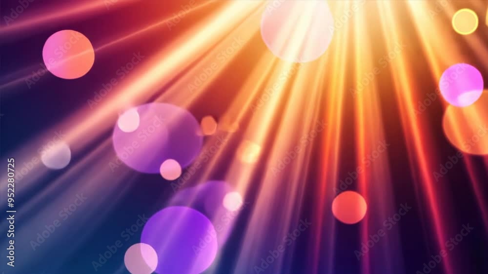 Poster a colorful, blurry background with a bright sun shining through the center. the sun is surrounded by