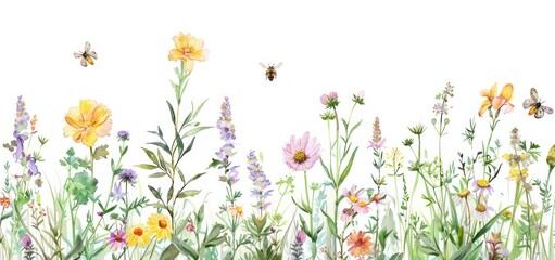 Watercolor Wildflower Meadow