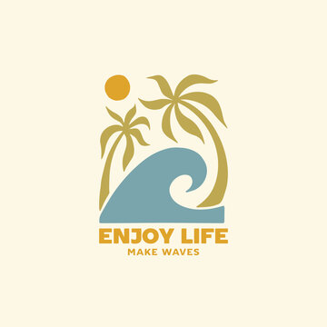 Vintage surf design template for surf club, surf shop, surf merch.