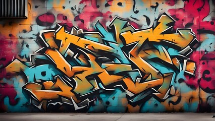 Fototapeta premium Urban Graffiti Design a street art inspired background with bold graffiti on textured walls