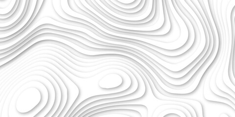 White 3d papercut vector format 3d shadow abstract wallpaper fresh tiles design curved topology or topography 3d map texture backdrop illustration paper template