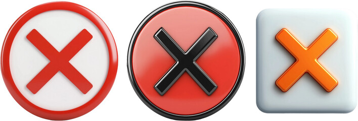 Obraz premium cancel button set isolated on white background