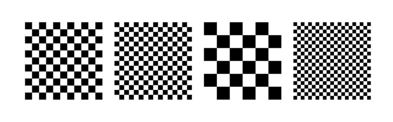 Fototapeta premium Black and white square tiled grid PNG, chessboard texture. Trendy checkered pattern, black and white tiled grid. Retro background in 90s style, y2k