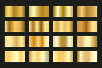 Color Palette collection of golden gradients