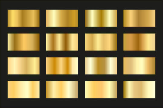 Color Palette collection of golden gradients