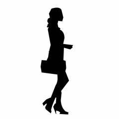 Silhouette of woman shopping