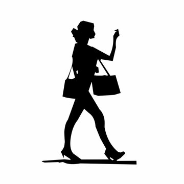 recommend clip art: Silhouette of woman shopping