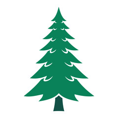 Christmas tree Black silhouette Vector Illustration isolated on a white background