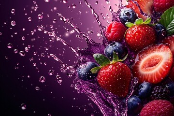 Floating Mixed Berry Slices (Strawberry, Blueberry)