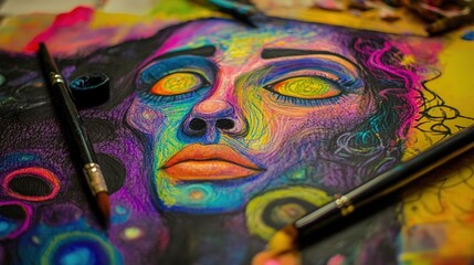 Fototapeta premium Art therapy session focused on healing and self-expression