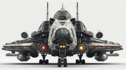 Futuristic space shuttle pier deck