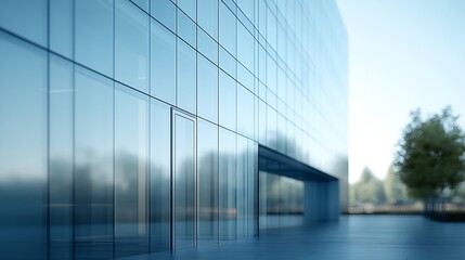 Contemporary architecture Close up of a modern office building with a glass facade : Generative AI