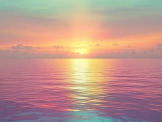 Fototapeta premium Stunning Ocean Sunset with Vibrant Colors and Serene Sky