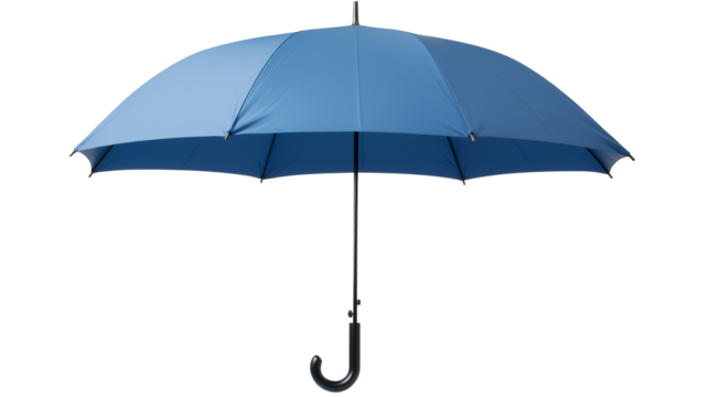 Blue umbrella open isolated on transparent background

