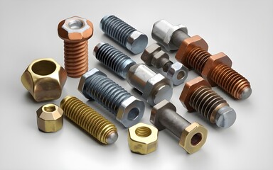 Realistic 3D Vector Icons of Old Screw, Nail Heads, Bolts, and Rusty Rivets