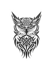 Obraz premium Owl head very simple traditional tattoo flash styles illustration