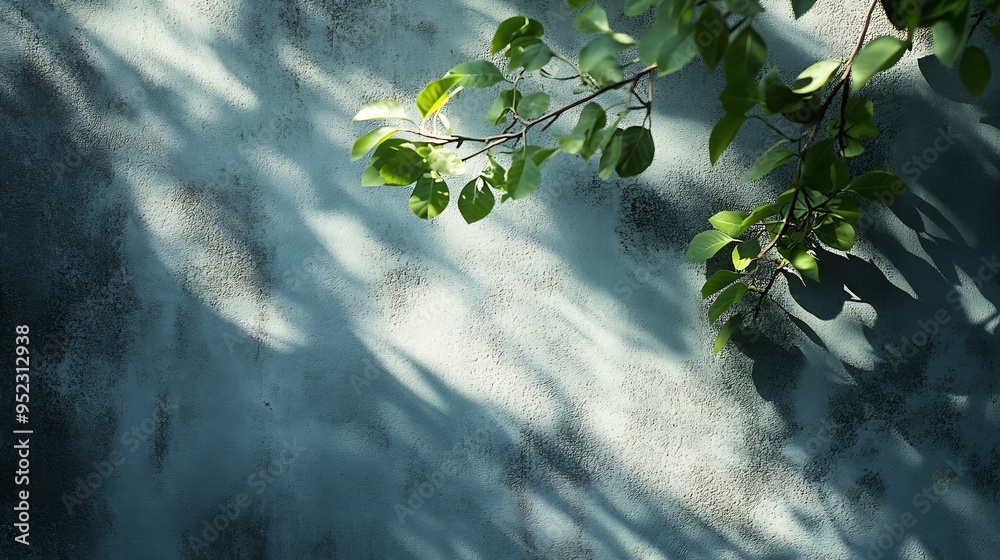 Aufkleber tree shadow and light of leaf branch background nature leaves tropical jungle tree branch dark shado