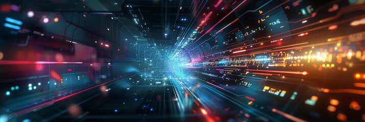 Fototapeta premium Game stream frame with a glowing theme for live gaming conference Features a HUD frame for