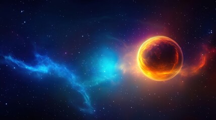 Obraz premium Deep space, glowing nebula and stars