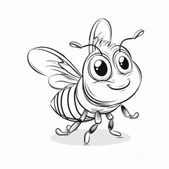 Fototapeta premium bee children coloring book page isolated