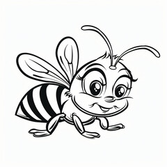 Fototapeta premium bee children coloring book page isolated