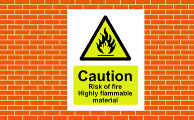 Caution risk of fire, highly flammable material