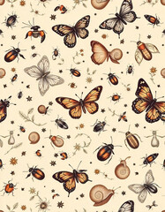 seamless pattern with butterflies