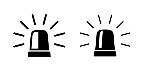 Obraz premium Flashing beacon icon. Icon of a special signal or flashing light on the roof of a car. Symbol of police, ambulance or dangerous goods. Light signal of emergency or breakdown service.