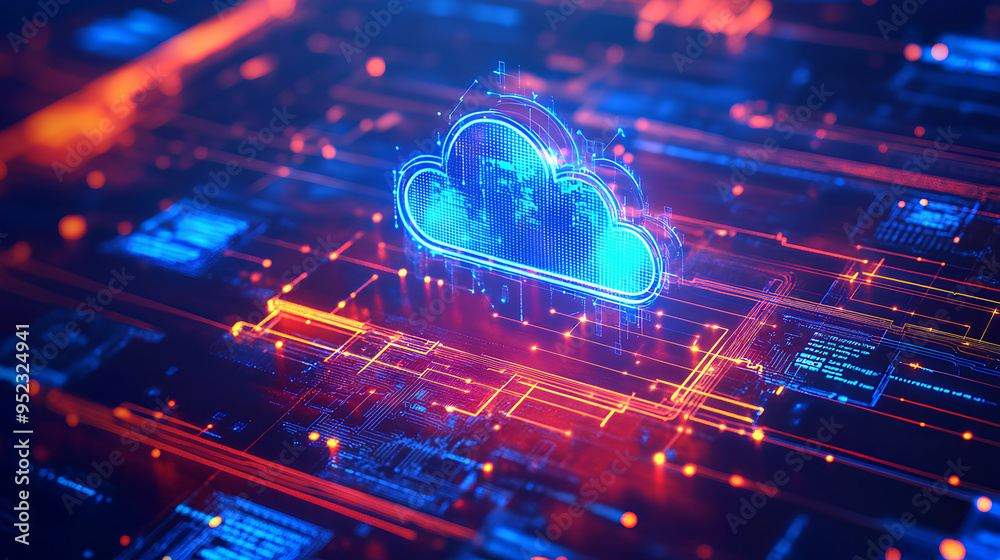 Poster cloud computing cost efficiency, cost efficiency in cloud computing with an image showing pay-per-us