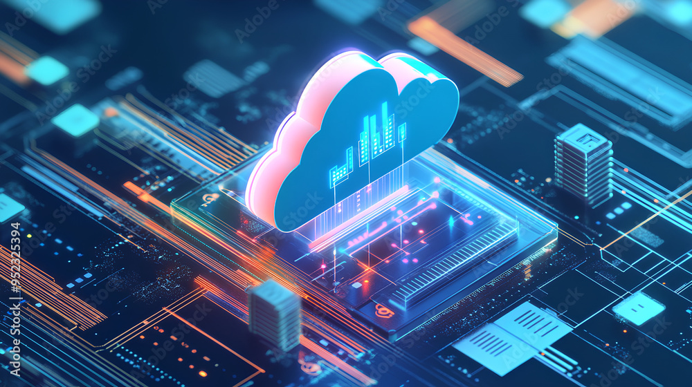 Poster cloud computing cost efficiency, cost efficiency in cloud computing with an image showing pay-per-us